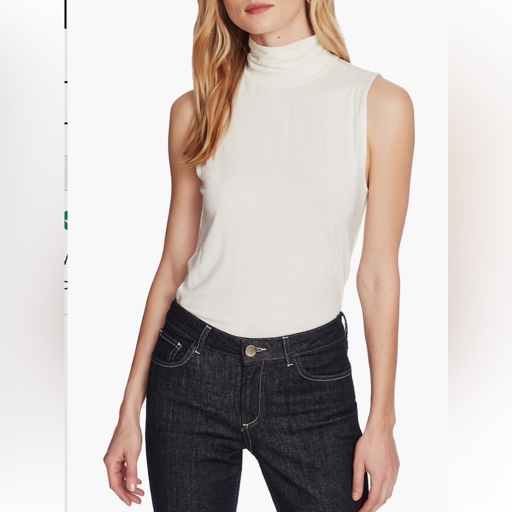 NWOT Court & Rowe Sleeveless Turtleneck Top Small in Soft Ecru Never Worn New